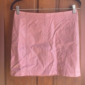 Free People Dusty Rose Pink Faux Vegan Leather Miniskirt Size 6